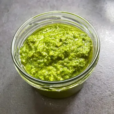 Bazsalikom pesto Thermomixben recept recept fotó