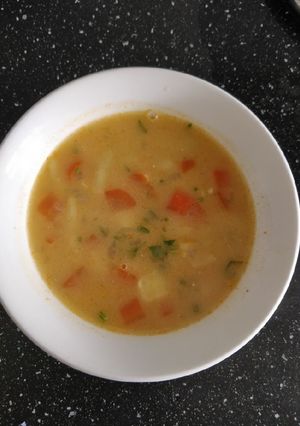 Tejfölös zöldbableves recept fotója