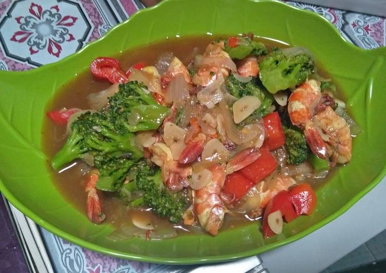 Udang Brokoli Saus Tiram