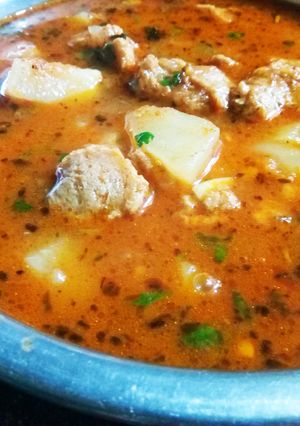 A picture of Aloo Soyabean Sabji.