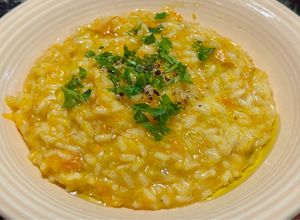 Una foto de Risotto con calabaza