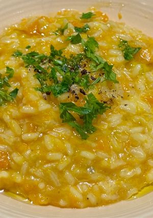 Una foto de Risotto con calabaza