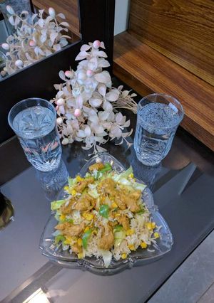 A picture of Bar b q rice.