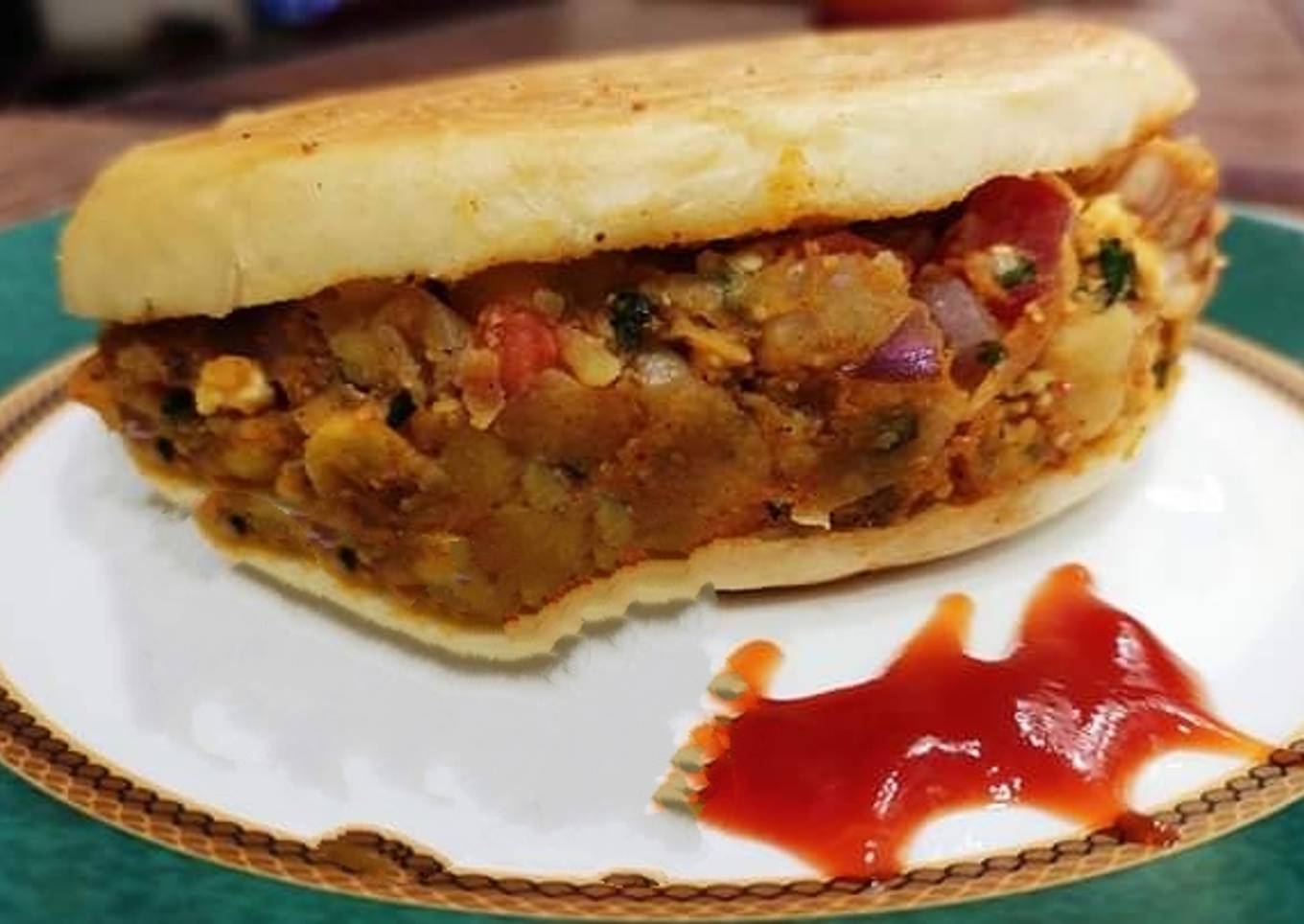 Chick Peas Paneer Stuffed Whole Wheat Bread Kulcha