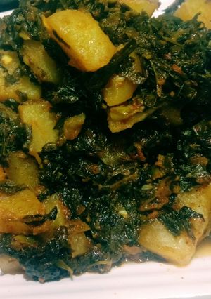 A picture of Aloo meethi.