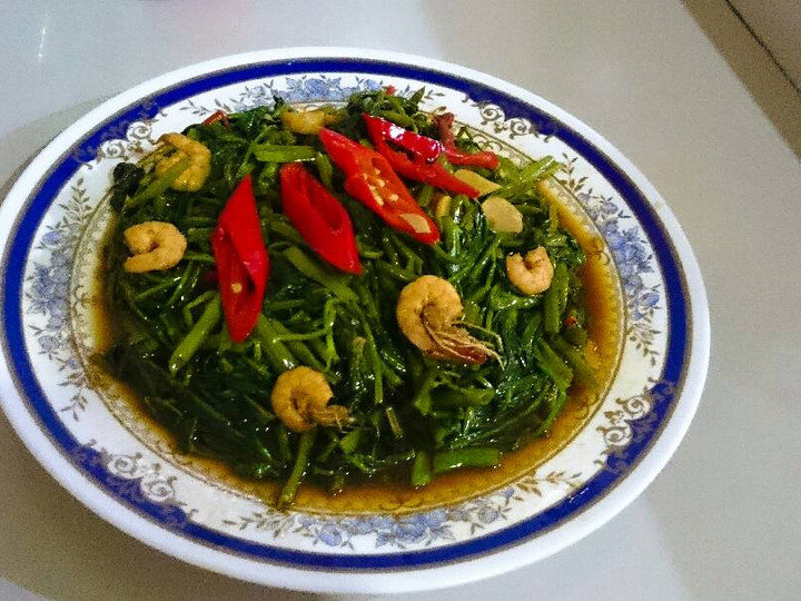 Resep Tumis kangkung ca udang teriyaki Anti Gagal