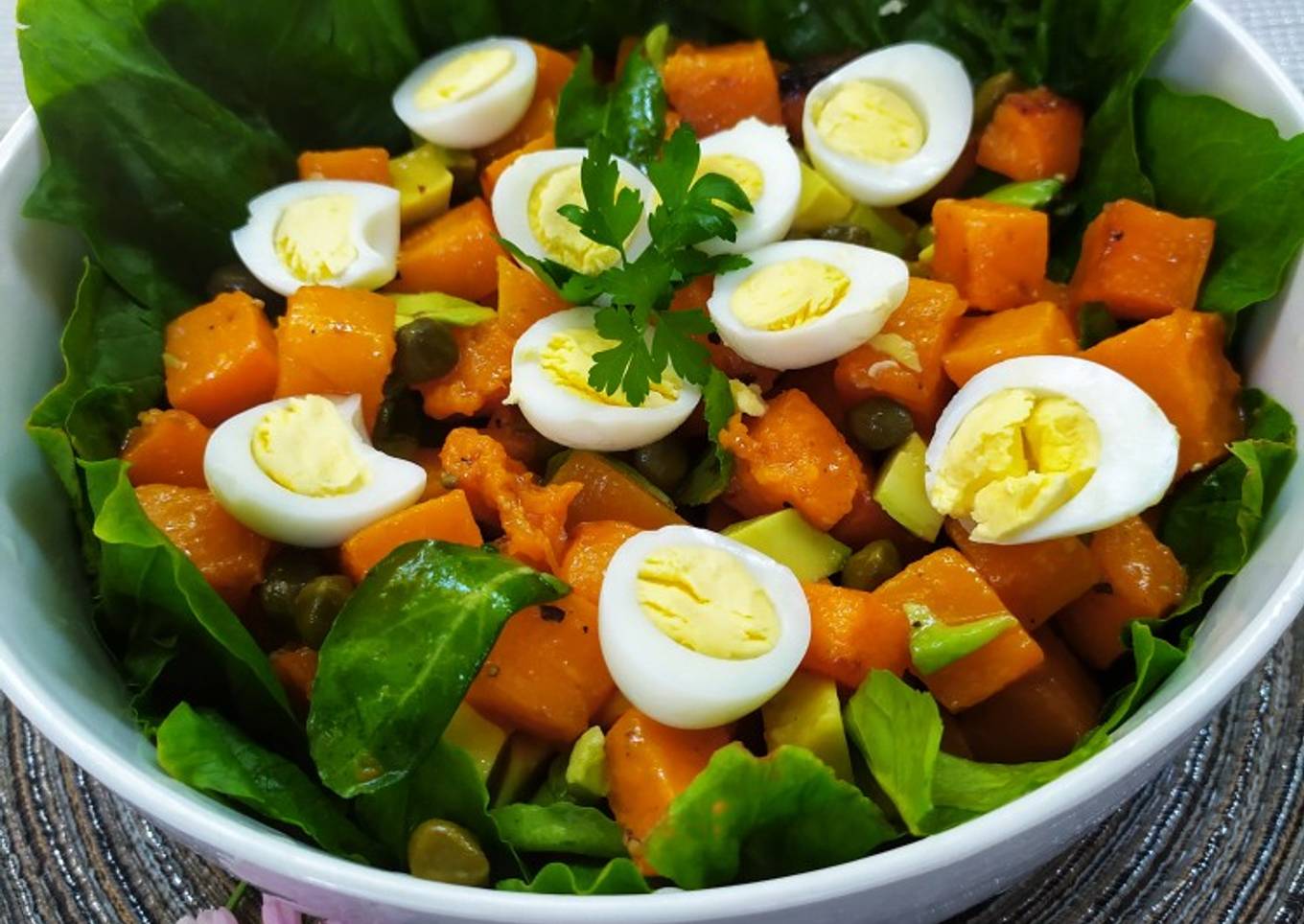 Ensalada de calabaza y espinacas