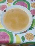 Crema de amaranto con caldo de verduras y setas