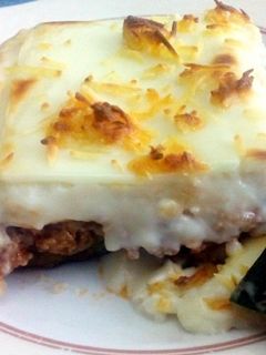 Una foto de Calabacín: Barquitas rellenas con bechamel al gratín
