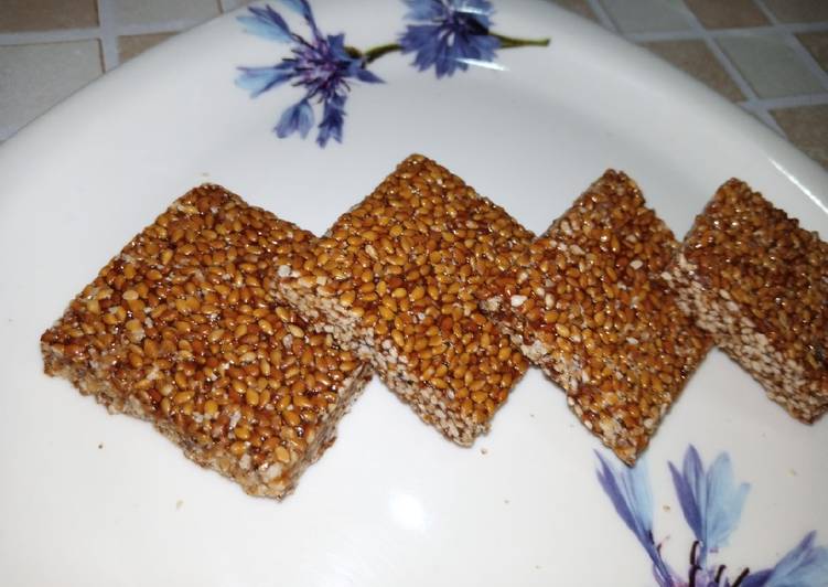 Recipe of Any-night-of-the-week Jaggery Sesame Seeds chikki