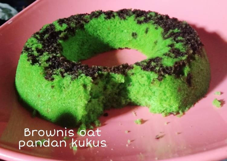 Brownis oat pandan kukus 1 telur