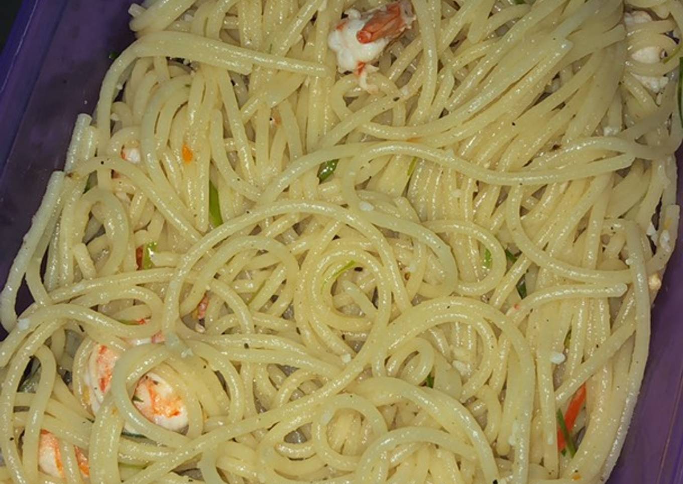 Spaghetti aglio e olio udang