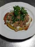 Polenta a la plancha, con Atún y Queso