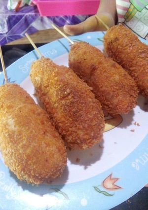 Foto resep Korean hotdog isi sosis mozzarela (corndog)