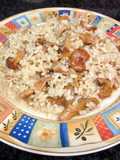 Risotto de arroz integral con rebozuelos y queso crema