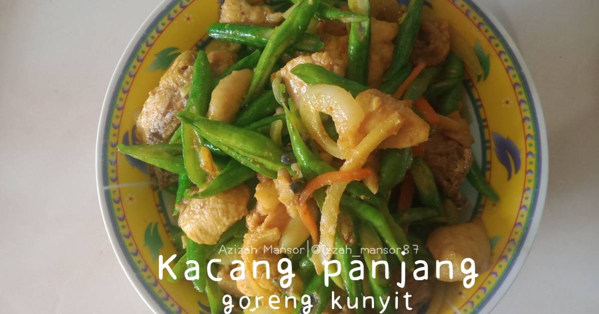 Resipi Kacang Panjang Goreng Kunyit Oleh Azizah Mansor Cookpad