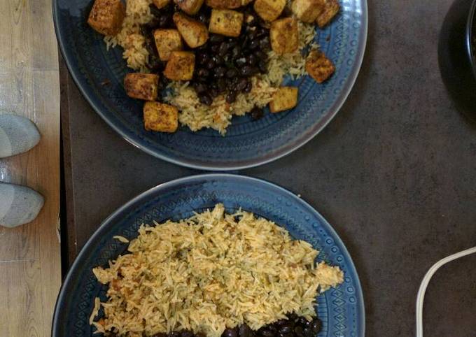 Southwestern Tofu, Black Beans, and Rice