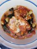 Huevos ahogados con verduras
