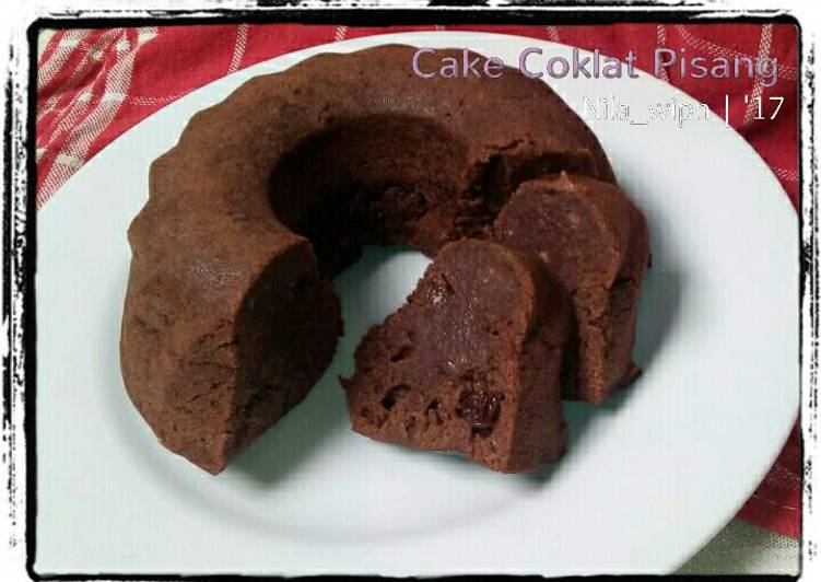 Cake Coklat Pisang (no telur, no gula, no mixer & no oven)