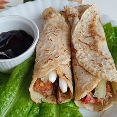 A picture of Jackfruit pancake wrap.