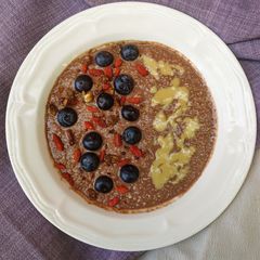 A picture of Blended chocolate overnight oats.