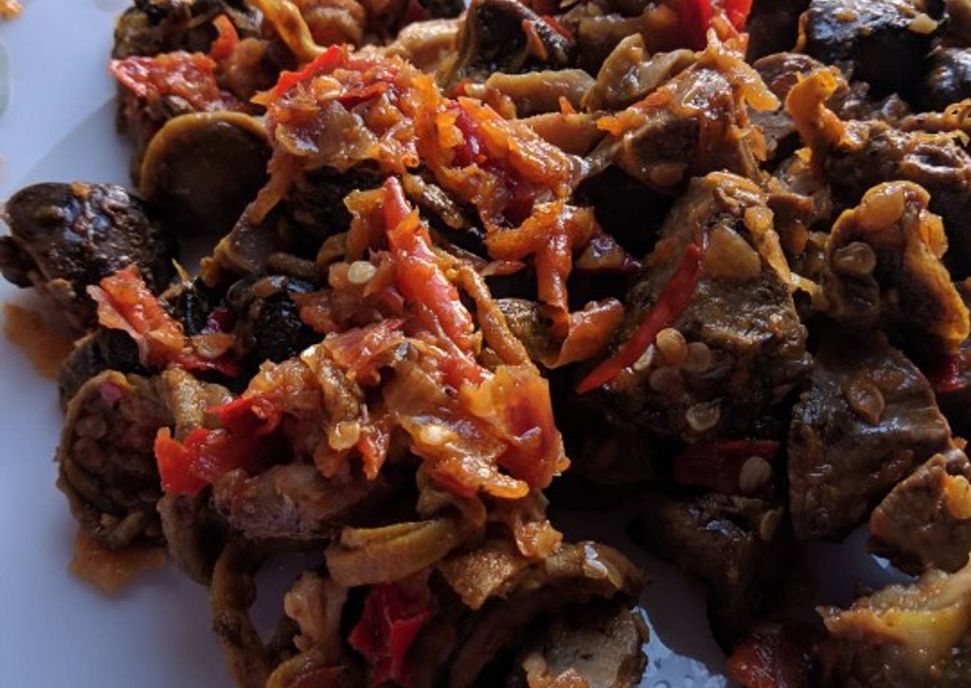 Hati ayam balado mercon