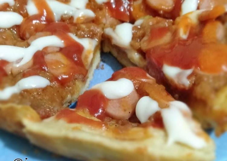 Resep 194.Pizza Teflon Kornet Sosis Anti Gagal