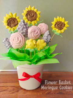 Foto resep Flower Basket Meringue Cookies