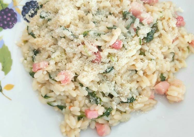 Risotto rucola e pancetta