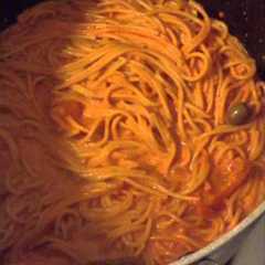 Una foto de Spagetti dominicano