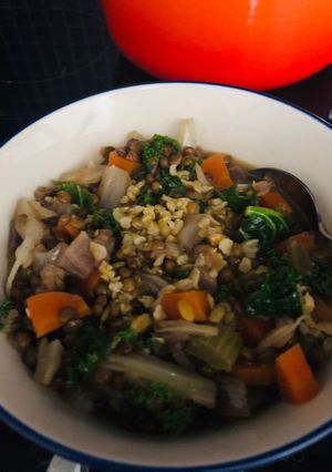 A picture of Fennel and lentil soup - vegan.