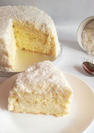 Une photo de Le mont blanc (gâteau antillais à base de crème de coco)