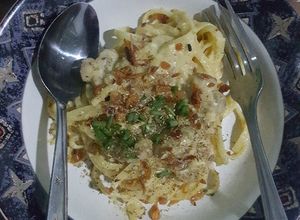 Foto resep Fettucini with Crab Meat and Campignon in Creamy Sauce