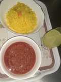 Tumeric rice nd stew