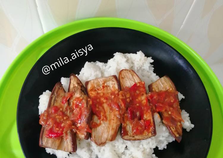 Terong bakar teflon penyet