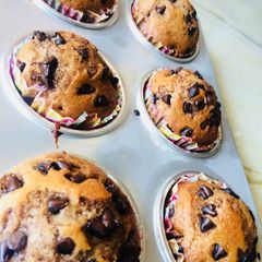 Eggless chocolate cupcake with choco chips A picture of Eggless chocolate cupcake with choco chips.