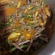 Sobrebarriga con vegetales