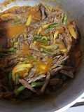 Sobrebarriga con vegetales
