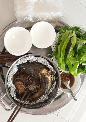 Hình của món Cá mú trân châu hấp.