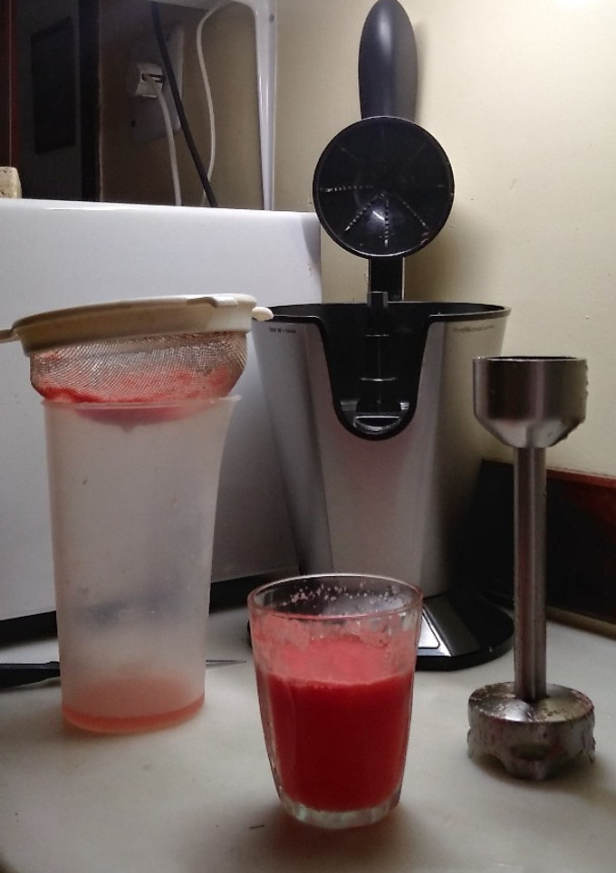 Una foto de Jugo de pomelo y sandía