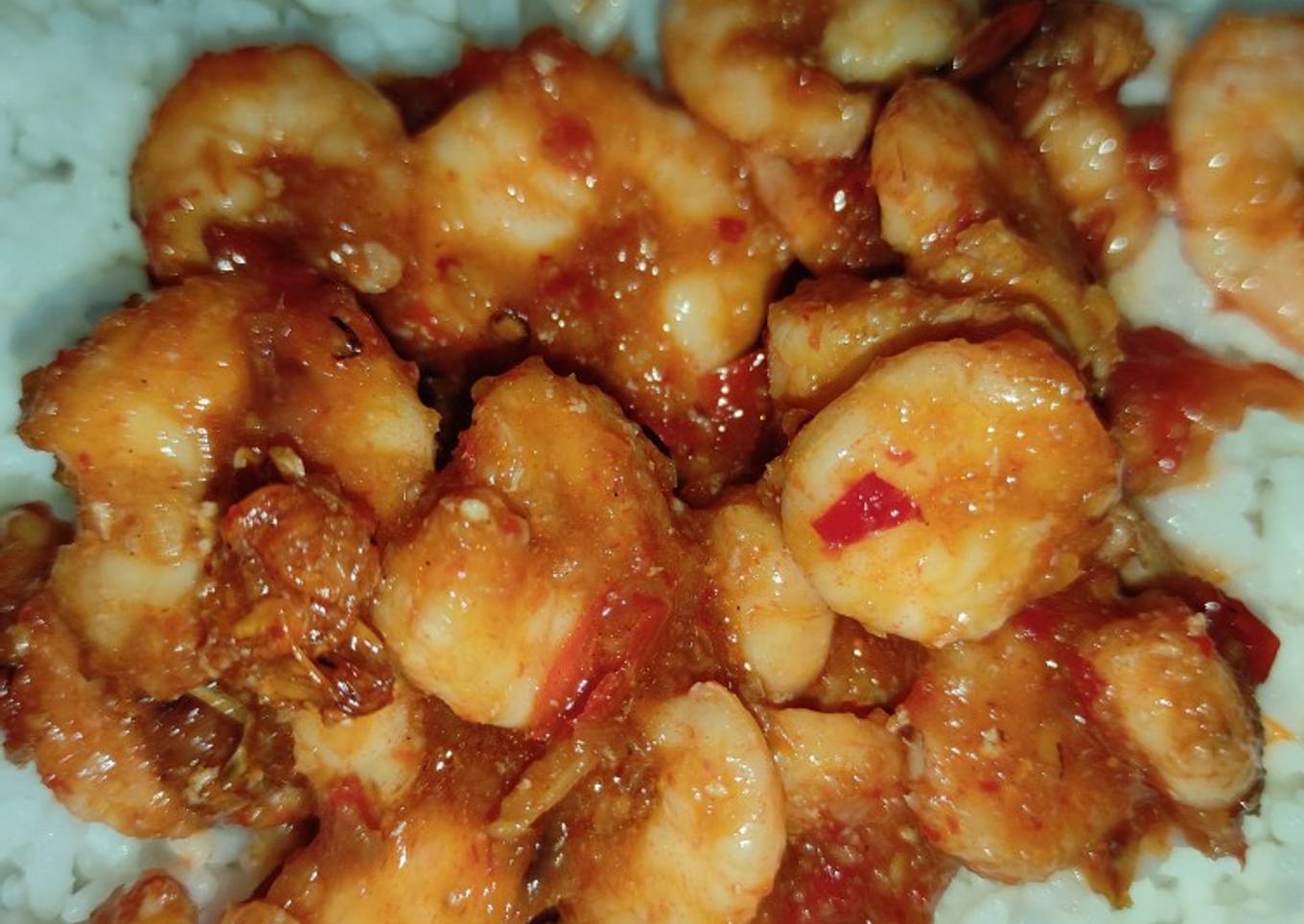 Udang balado pedas manis