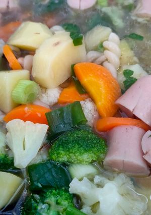 Foto resep Sup sayur sosis makaroni