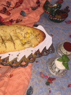 A picture of Cheesy stuffed garlic bread.