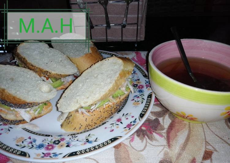 Recipe of Super Quick Homemade Chichen, avocado sandwich