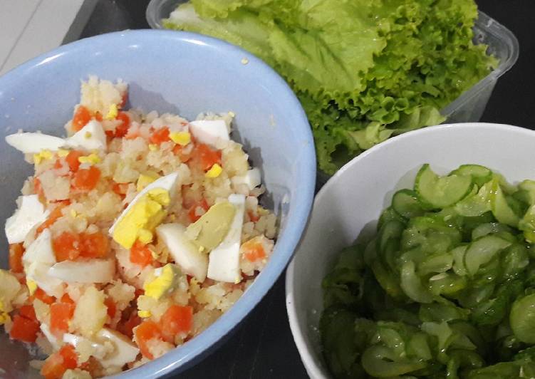 Cara Termudah Menyiapkan Salad kentang dan timun Super Enak