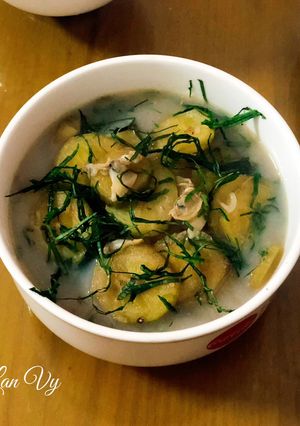 Hình của món Canh hến chuối xanh.