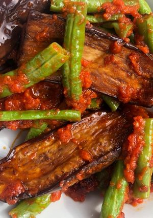 Foto resep Terong dan Kacang Panjang Balado