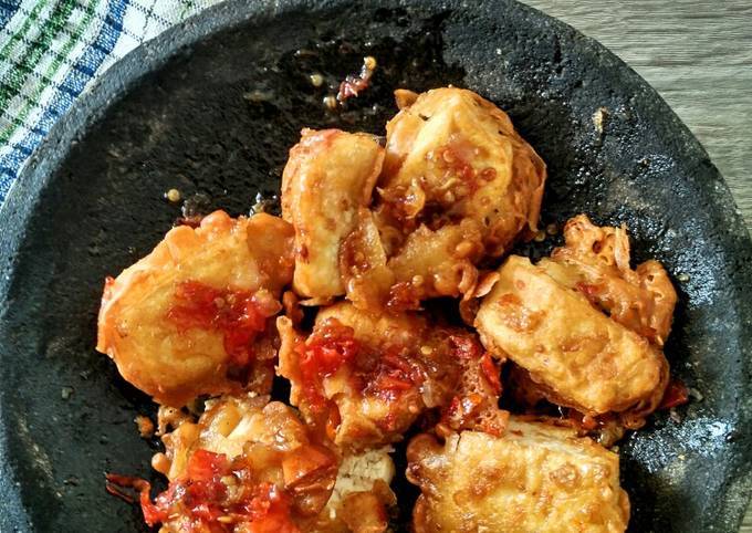 Tahu Geprek Sambal Saos Tiram