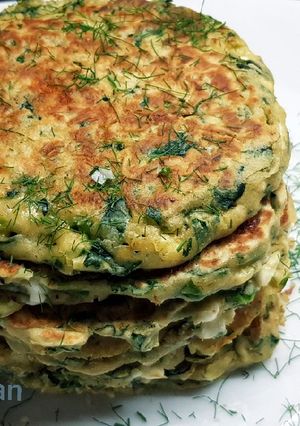 Φωτογραφία της συνταγής Pancakes βρώμης με σπανάκι