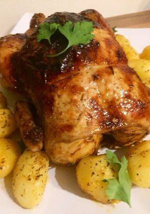 Una foto de Pollo asado al horno